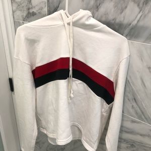 red and black striped hoodie